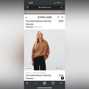 Everlane felted merino sweater deep camel